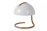 Tischleuchte Metall Glas Gold Wei&szlig; 25 cm E27 blendarm