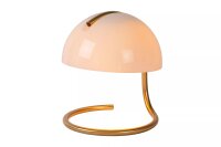 Tischleuchte Metall Glas Gold Weiß 25 cm E27 blendarm