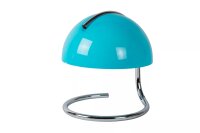 Tischleuchte Metall Glas Chrom Blau 25 cm E27 blendarm