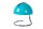 Tischleuchte Metall Glas Chrom Blau 25 cm E27 blendarm