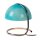Tischleuchte Metall Glas Chrom Blau 25 cm E27 blendarm