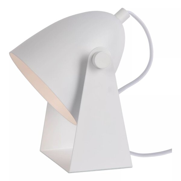Tischlampe Weiß Metall 20,5 cm klein E14 zielgerichtet