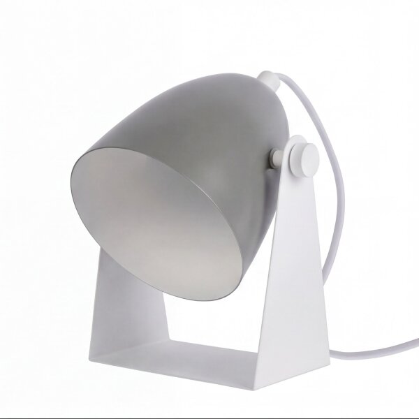 Verstellbare Tischlampe Metall Weiß Grau E14 20,5 cm