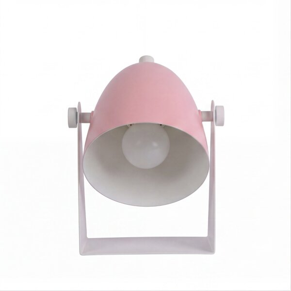 Verstellbare Tischlampe Metall Weiß Rosa E14 20,5 cm