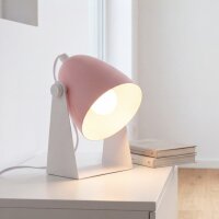 Verstellbare Tischlampe Metall Weiß Rosa E14 20,5 cm