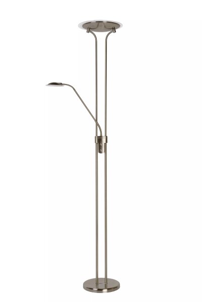 LED Deckenfluter Metall Chrom 180 cm Leselicht 3000 K