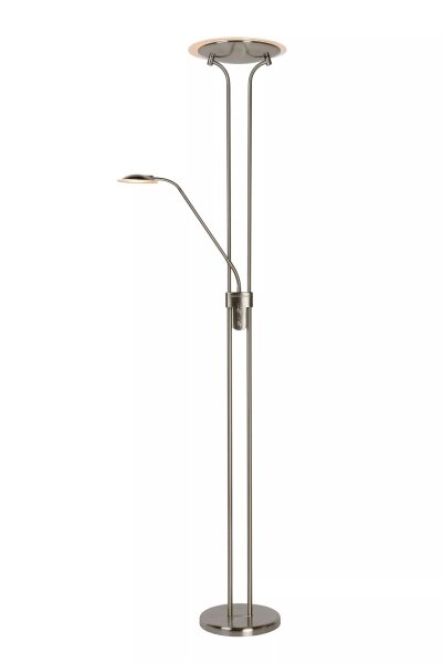 LED Deckenfluter Metall Chrom 180 cm Leselicht 3000 K