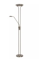 LED Deckenfluter Metall Chrom 180 cm Leselicht 3000 K