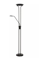 LED Deckenfluter Metall Schwarz 180 cm Leselicht 3000 K
