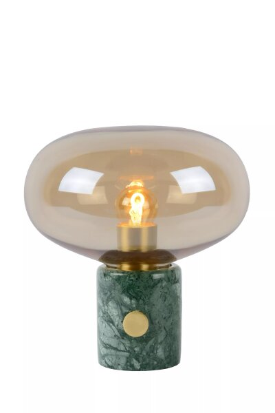 Tischleuchte Marmor Glas Grün Bernstein 24 cm Schalter