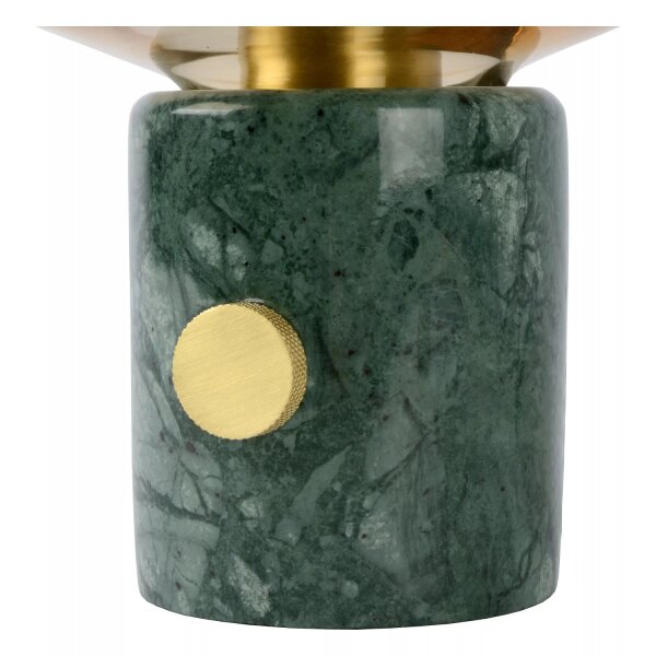 Tischleuchte Marmor Glas Grün Bernstein 24 cm Schalter