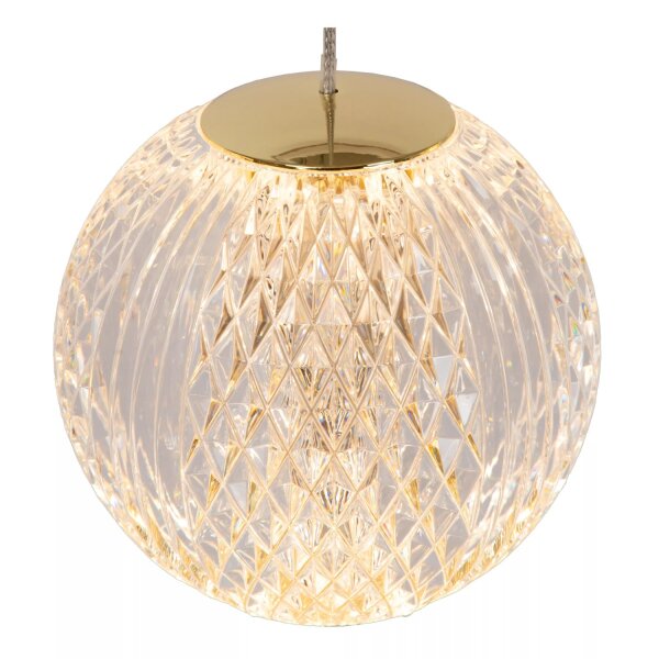 LED Pendelleuchte Vintage Metall Gold B:25 cm 2700 K