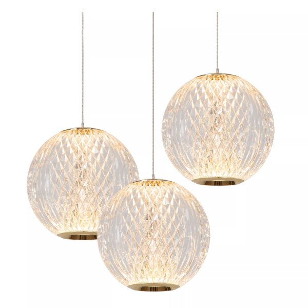 LED Pendelleuchte Vintage Metall Gold B:25 cm 2700 K