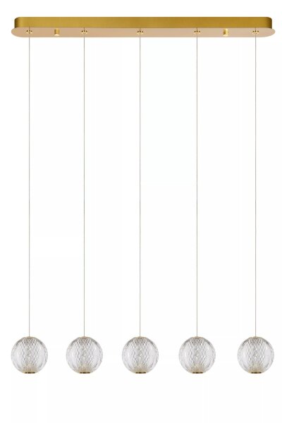 LED Hängelampe Vintage Metall Gold 84 cm 5-flmg 2700 K