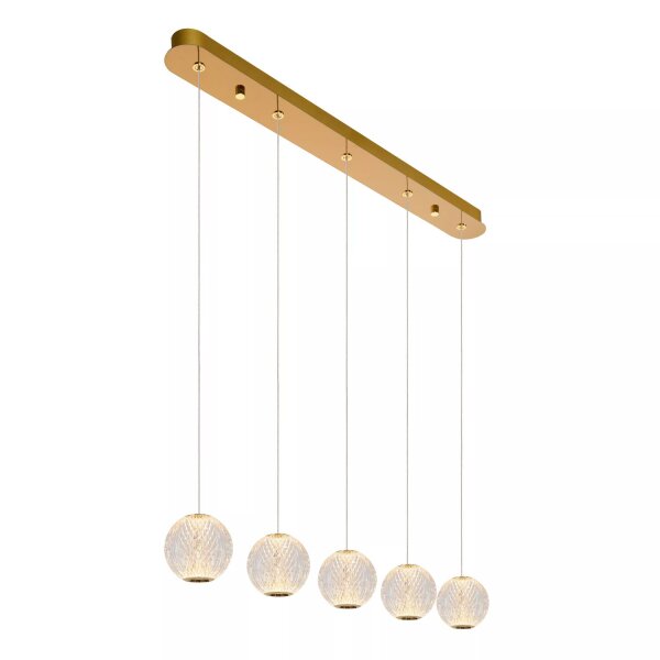 LED Hängelampe Vintage Metall Gold 84 cm 5-flmg 2700 K