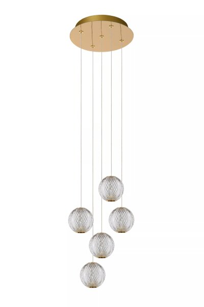LED Hängelampe Vintage Gold L:32 cm 5-flammig 2700 K