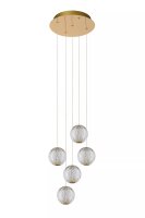 LED H&auml;ngelampe Vintage Gold L:32 cm 5-flammig 2700 K