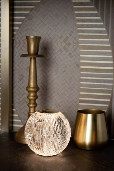 LED Akku Tischlampe dimmbar Gold 8,7 cm 3 h 2700 K