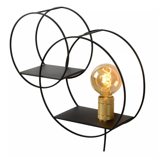Wandleuchte Metall Schwarz L:43 cm E27 Kabel Schalter