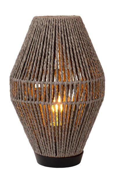 Gemütliche Tischlampe Papier Grau 33,5 cm E27 Modern