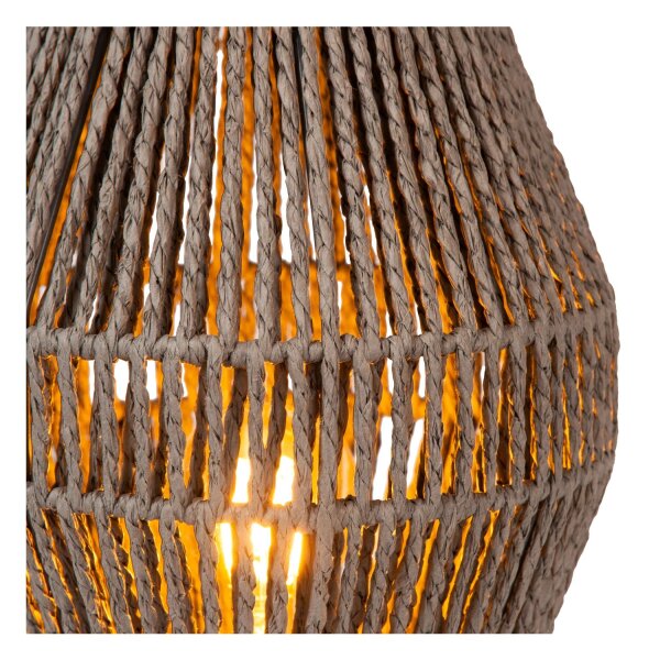 Gemütliche Tischlampe Papier Grau 33,5 cm E27 Modern
