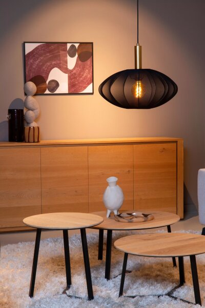 Moderne Hängelampe Schwarz Gold Ø50 cm E27 gemütlich