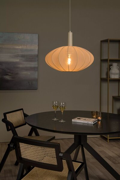 Moderne Hängelampe Beige Ø50 cm rund E27 gemütlich