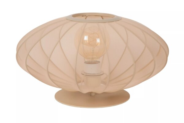 Wohnliche Tischleuchte Beige 21,5 cm klein E27 blendarm