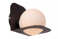 Wandlampe Glaskugel blendarm Schwarz IP44 H:16 cm G9