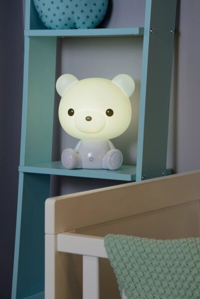 LED Tischlampe Weiß Bär 25 cm 4000 K Schalter dimmbar