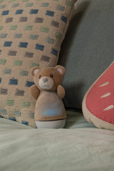 LED Kinderlampe Bär Braun 18 cm 2700 K Musik Batterien
