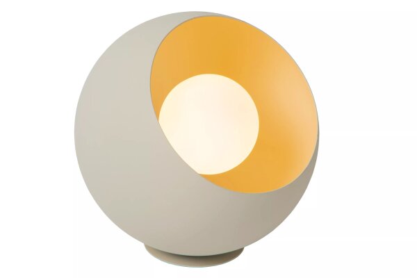 Tischleuchte Beige Glas Metall 20 cm klein E27 blendarm