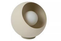 Tischleuchte Beige Glas Metall 20 cm klein E27 blendarm