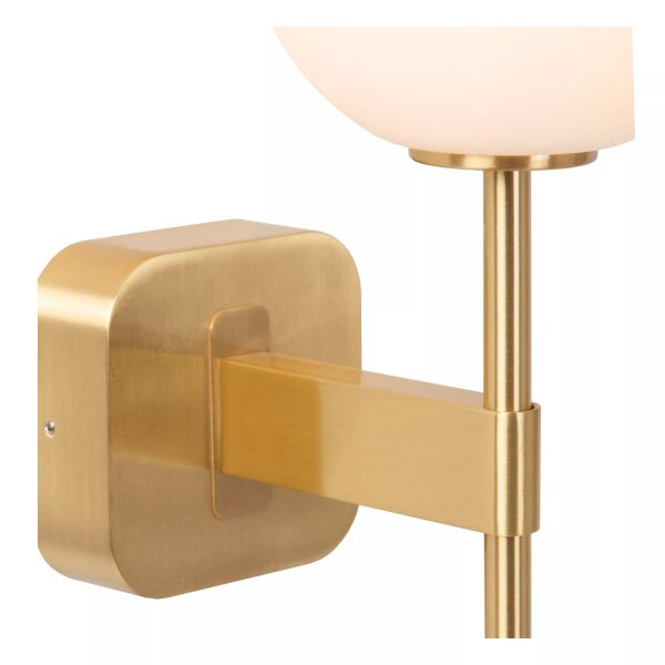 Wandlampe Glas Metall IP44 Gold H:34,5 cm G9 blendarm