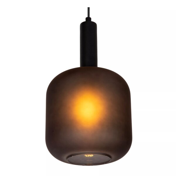 Pendelleuchte Rauchglas Schwarz Ø21 cm E27 stilvoll