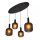 Pendelleuchte Rauchglas Schwarz L:93 cm E27 4-flammig
