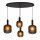 Pendelleuchte Rauchglas Schwarz L:93 cm E27 4-flammig