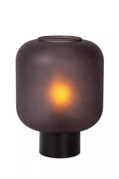 Tischleuchte Rauchglas Schwarz klein 27 cm E27 blendarm