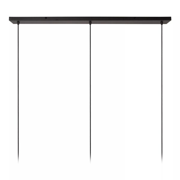 Lange Hängelampe Metall Glas 130 cm 3-flammig blendarm