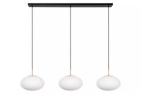 Lange H&auml;ngelampe Metall Glas 130 cm 3-flammig blendarm