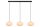 Lange Hängelampe Metall Glas 130 cm 3-flammig blendarm