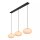 Lange Hängelampe Metall Glas 130 cm 3-flammig blendarm