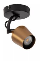 Deckenstrahler Schwarz Gold L:10,5 cm GU10 flexibel
