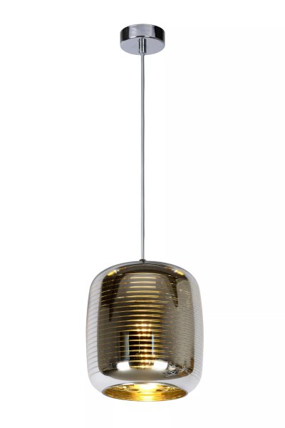 Hängelampe Glas Metall Chrom Gold rund Ø20 cm E27 Down