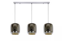 Hängelampe Glas Metall Chrom Gold E27 3-flammig 88 cm