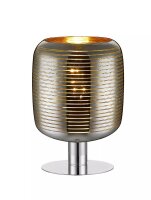Tischlampe Glasschirm Chrom Gold 28 cm klein E27 Up