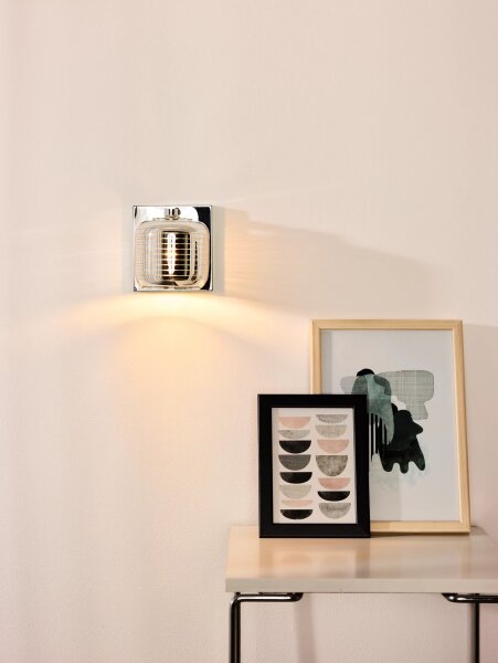 Wandleuchte Chrom Gold G9 Metall Glas B:12 cm Downlight