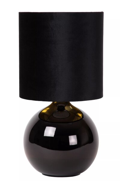 Tischlampe Stoff Glas Schwarz Gold 46,5 cm E14 blendarm