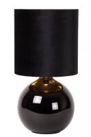 Tischlampe Stoff Glas Schwarz Gold 46,5 cm E14 blendarm