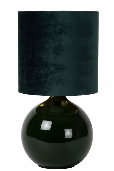 Tischlampe Stoff Glas Grün Gold 47 cm E14 blendarm